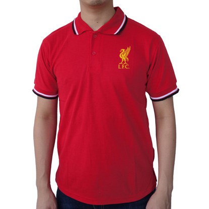 kaos kerah bola liverpool warna merahmurah I polo bola liverpool I grosir polo shirt bola liverpool