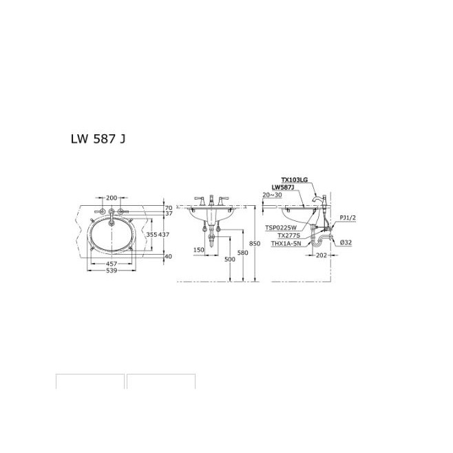 WASTAFEL TANAM TOTO LW 587 J White BODY ONLY