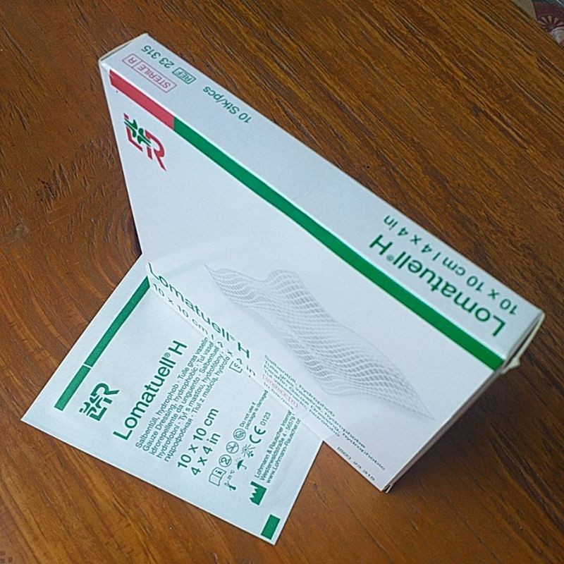 Lomatull, plester luka bakar, lomatulle 10x10 cm/4x4in