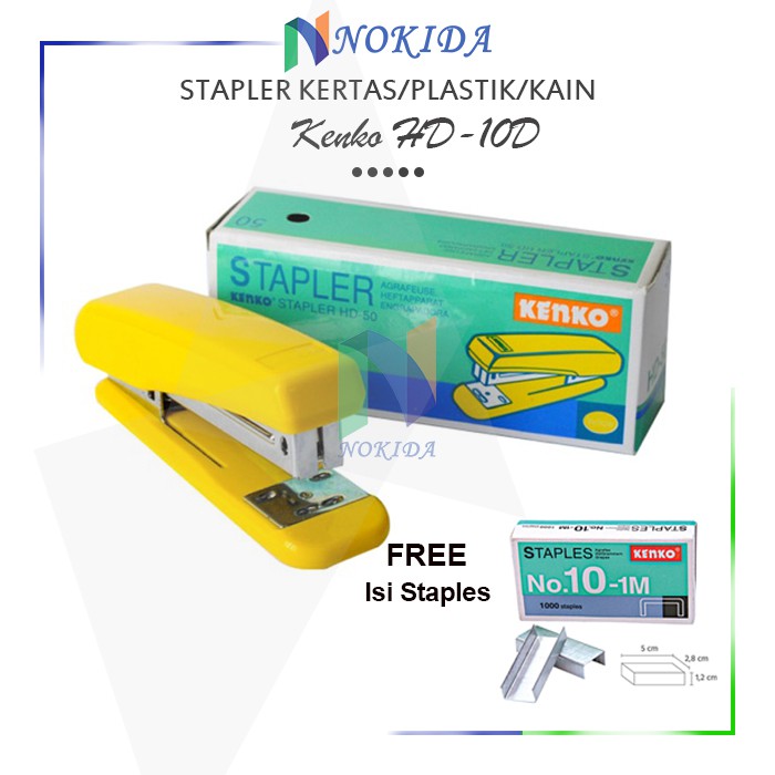 

Nokida Staples / Steples / Stapler Kenko HD-10D + Isi / Streples / Hekter / Setaples Kertas Plastik