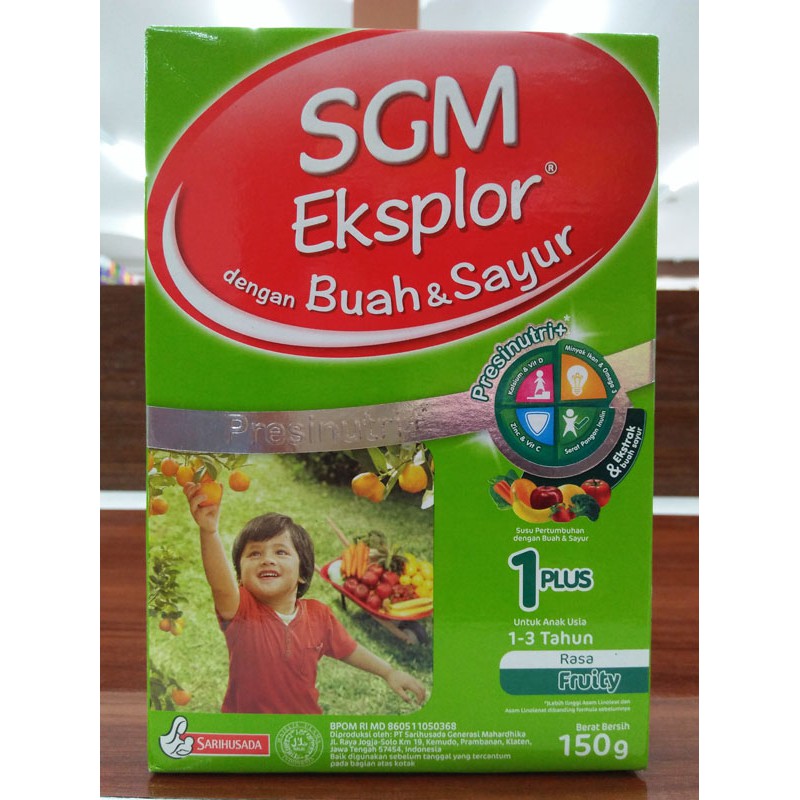 Susu Sgm Eksplor Buah Sayur 1 Plus Untuk Umur 1 3 Tahun 150 Gram Shopee Indonesia