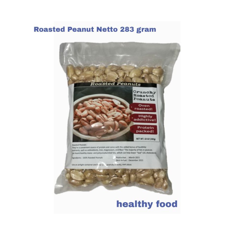 kacang panggang 283gram (kacang tanah kupas oven) roasted peanut