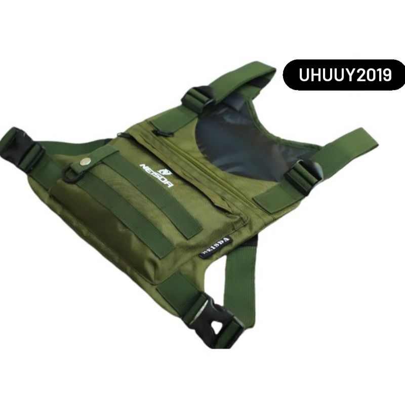 Chest bag  tas dada pria tactical neisda green jammut premium