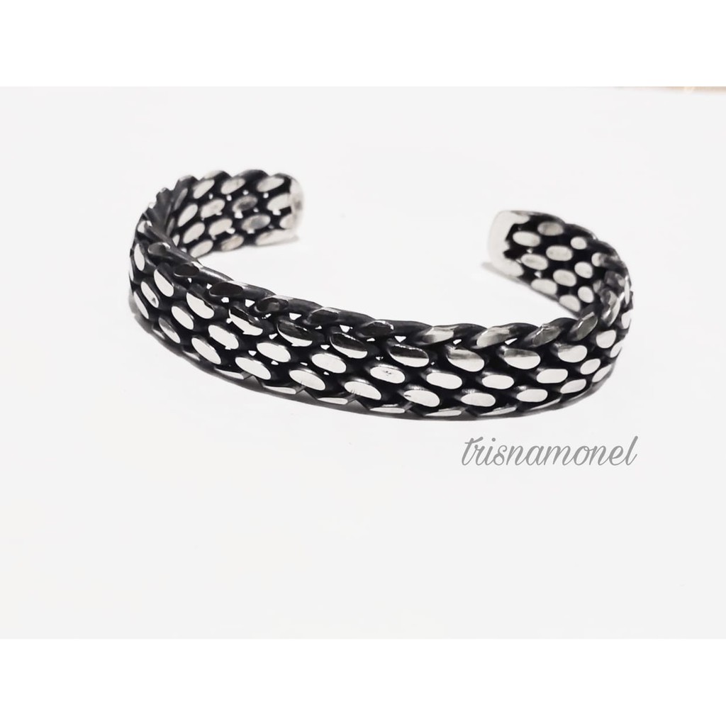 GELANG MONEL ASLI MOTIF ANYAMAN 8 SIZE DEWASA