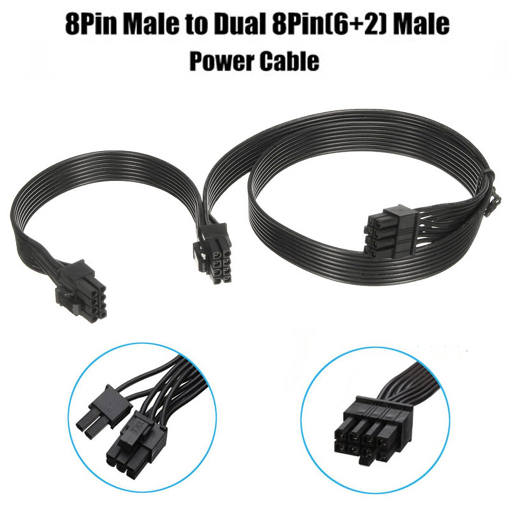 Lanfy Kabel Power Pci-E Gpu 8pin (6 + 2) Male Ke Male 18awg 8pin Male Panjang 60cm