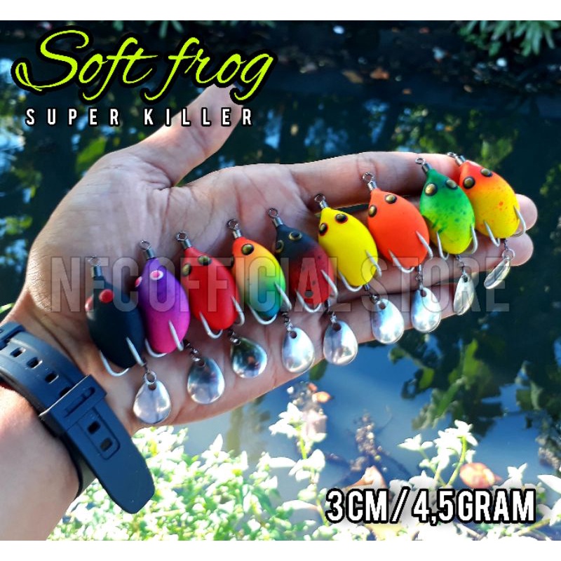 Soft frog Si Kepik 3cm / 4,5 gram rekomendasi untuk ultralight casting Umpan Gabus dan Toman