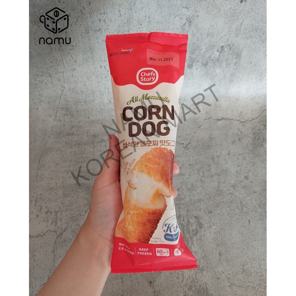 Wooyang All Mozarella Corndog 80gr / Corndog Korea / Corndog Instant / Corndog Keju