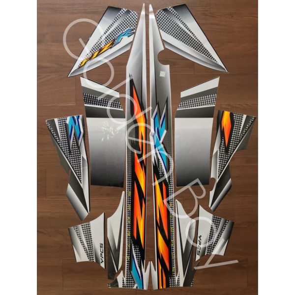 Striping Sticker stiker fiz r 2004 putih hitam Fis R 2004 putih hitam