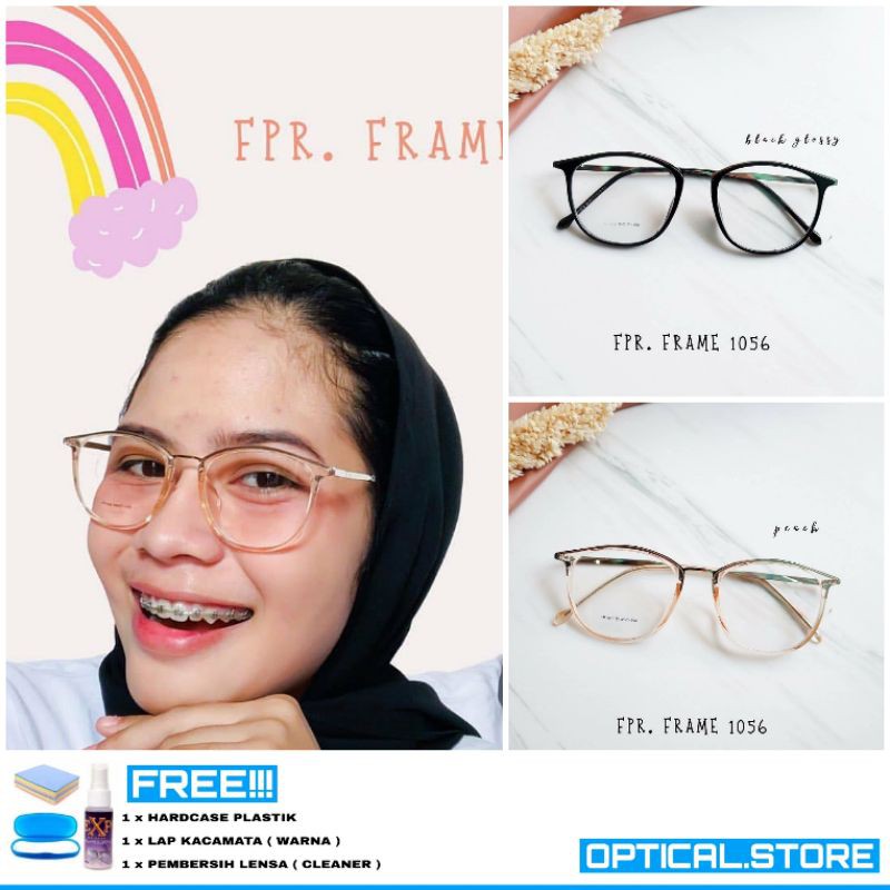 Frame Kacamata 1056 / Frame Kaca Mata Minus / Kacamata Anti Radiasi / Kaca Mata Cewek Cowok