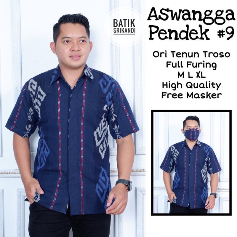 Aswangga Kemeja Pria Lengan Pendek Batik
