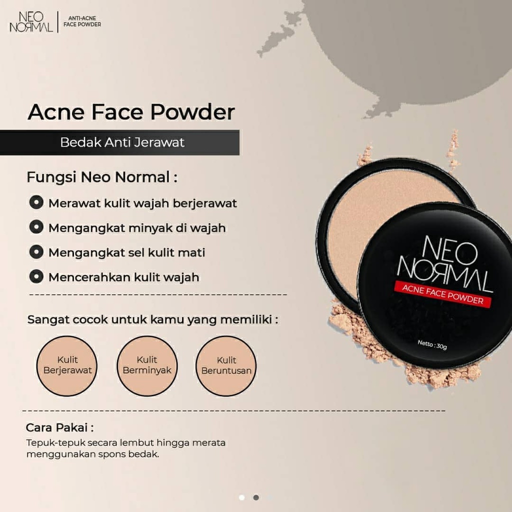 NEO NORMAL ACNE Loose Powder  Bedak Tabur Wajah Penghilang Jerawat Anti Acne