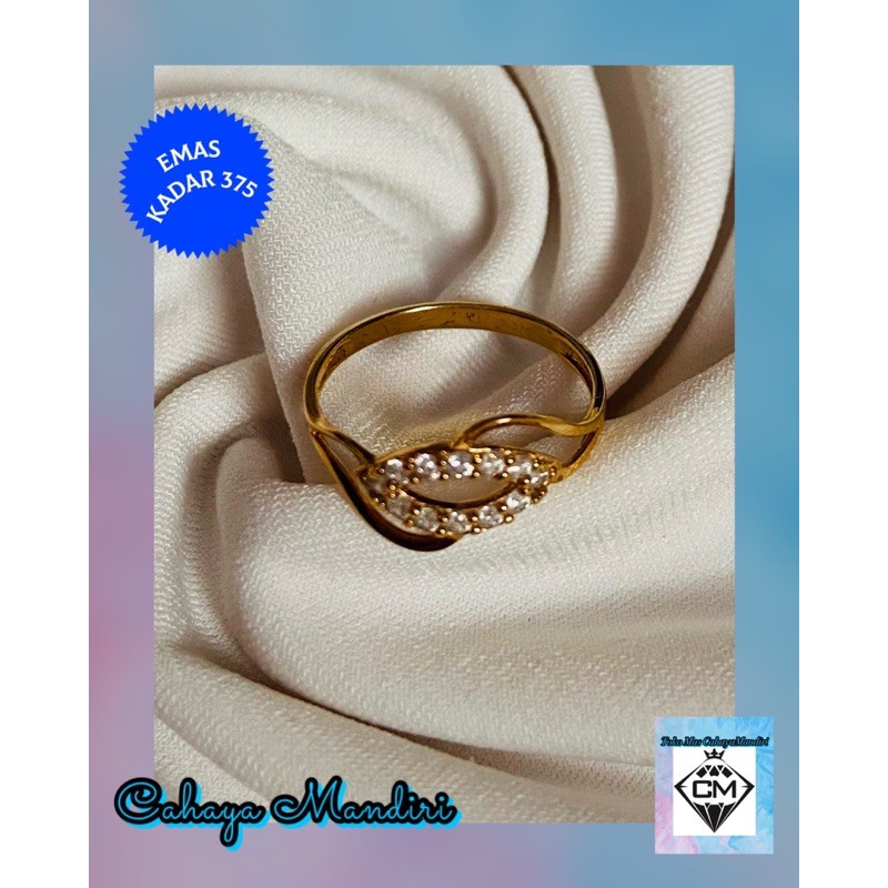 Cincin Emas Kadar 375 (8K) Berat 0,96 Gram Size 10, 11