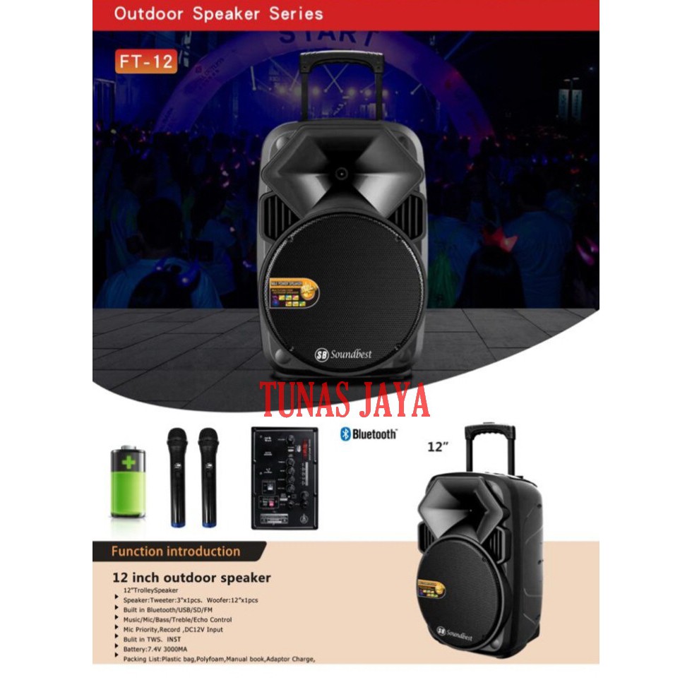 Speaker Portable Meeting Soundbest FT 12 Original 12 inch