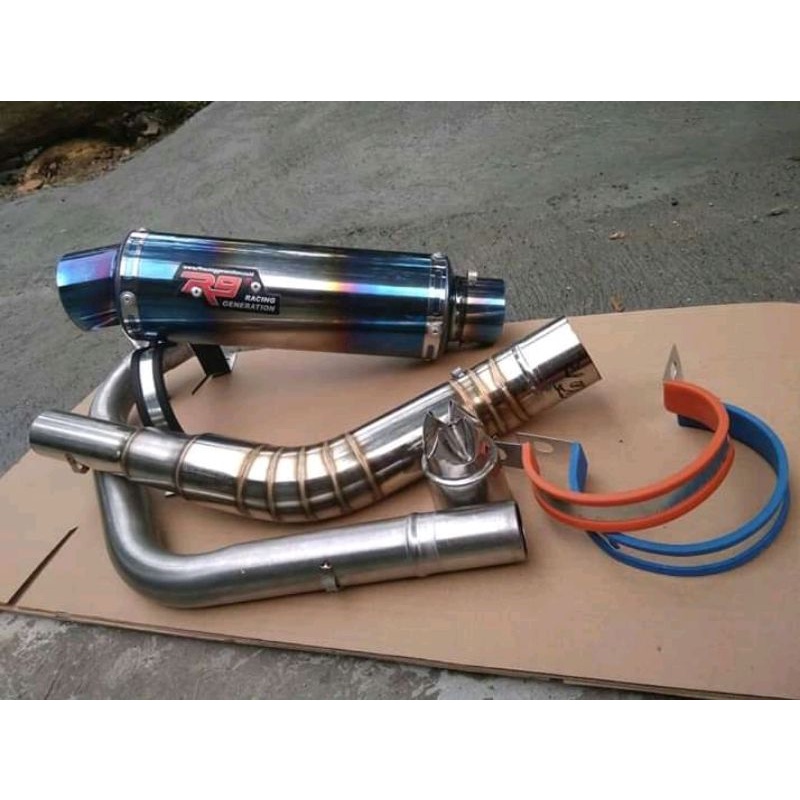 KNALPOT R9 BUAT VIXION NEW /OLD , R15 ,CBR150 ,CB150,MX NEW/OLD