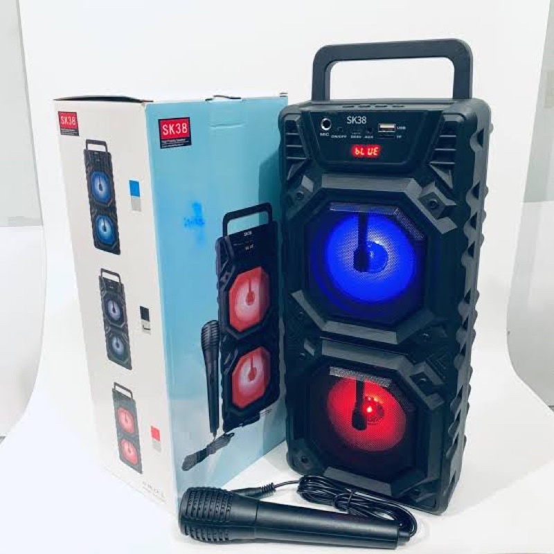 SALE speaker bluetooth besar murah sk38 + micrphone spiker wirelless blutut