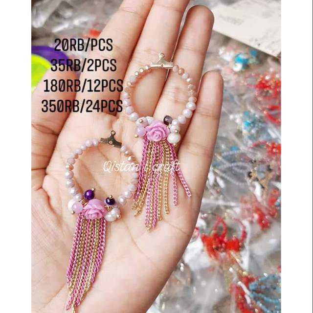 Juntai crystal bunga import 1pcs