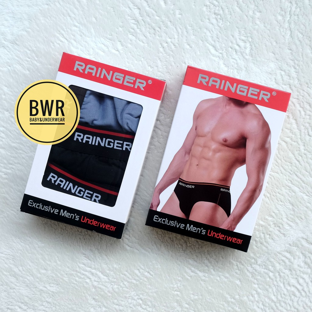 [3 pc] CD RAINGER RG-010 | Celana Dalam Pria Karet Boxer - Putih