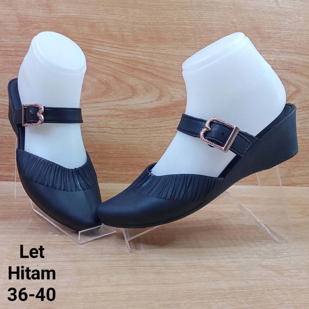 (COD) Sandal Selop Wanita Jelly Wedges Tali Tengah Porto LET