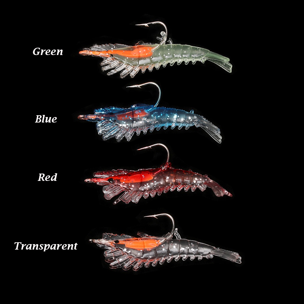 1pcs Softworm Udang Memancing Umpan 6cm 3g Luminous Lembut Buatan Umpan Tackle Crankbait Memancing Aksesori