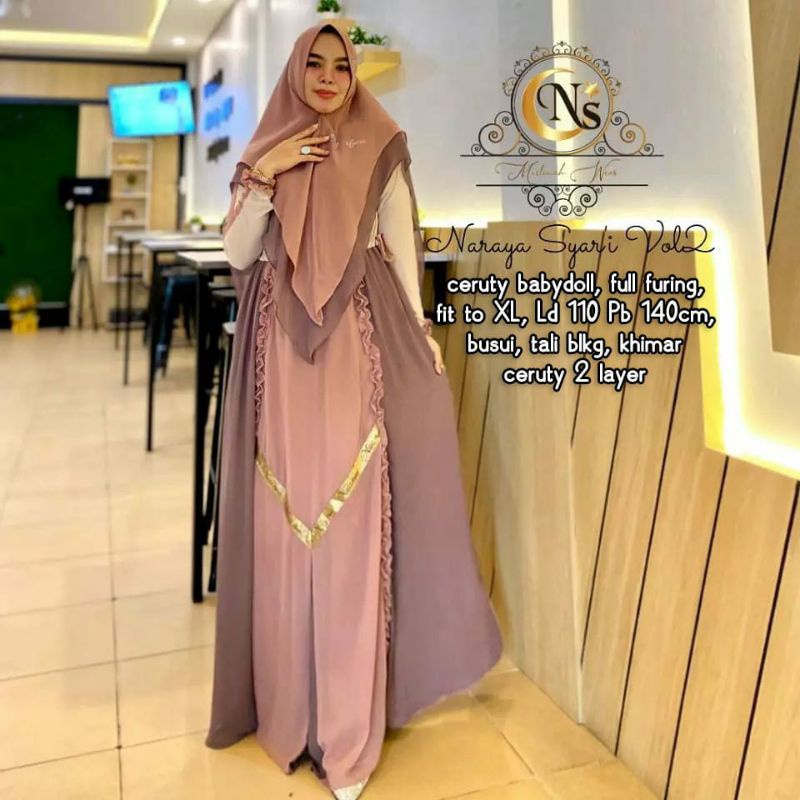 GAMIS NARAYA SYARI DRESS CERUTY KEKINIAN TERMURAH