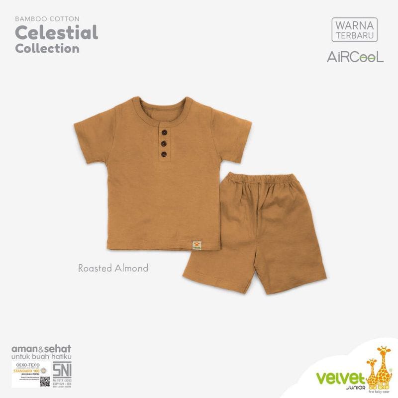 Velvet Junior Bamboo Cotton Setelan Oblong Pendek