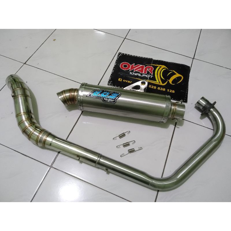 Knalpot dos bulat plus dudukan buat cb mp gl tirev vixion cbr fu verza sonic cb150r old