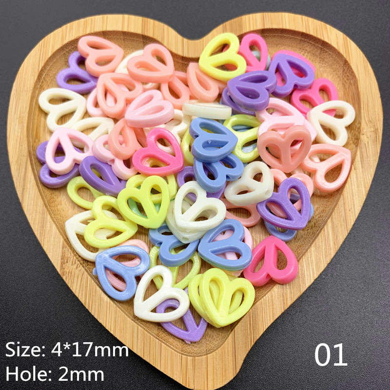 50pcs / Lot Manik-Manik Akrilik Warna Macaron Untuk Membuat Perhiasan Gelang / Kalung Diy