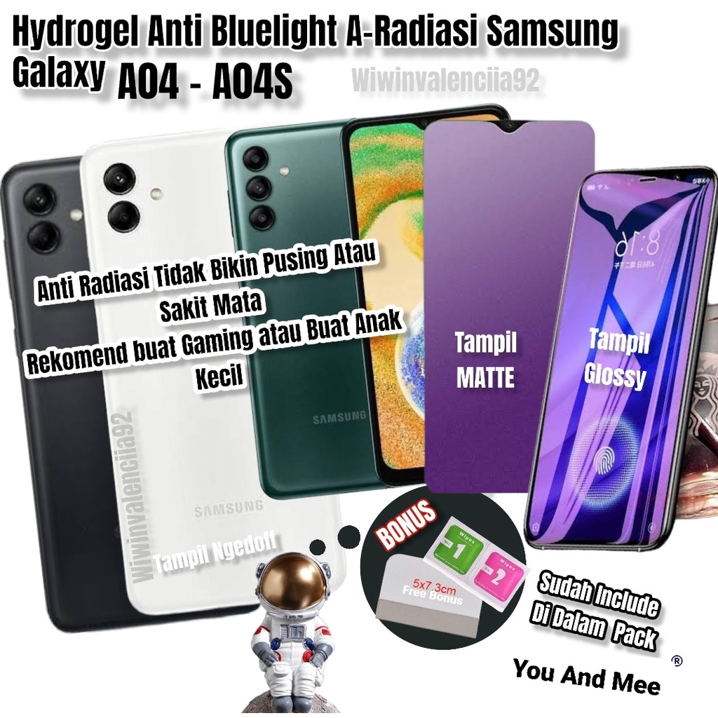 Baru! Hydro Jely Anti Bluelight Samsung A04 A04s A04E A03 A03S A03Core A02 A02s A01 Core M02 M02s M01 A2-Core Hydrogel Jelly Blue Light Glossy Biru Mate Glare Hidrogel Antigores=A-Pecah Tipis Bahan Anti Gores Full Cover Ful Asli Nya 4G 5G 2022 S Galaxy E
