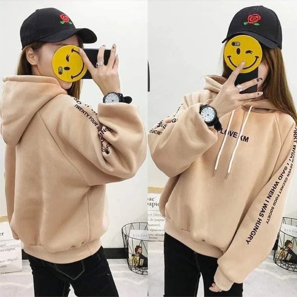 FenishaStore Sweater Hoodie Jumper Wanita I LOVE KM Bisa Bayar Ditempat COD