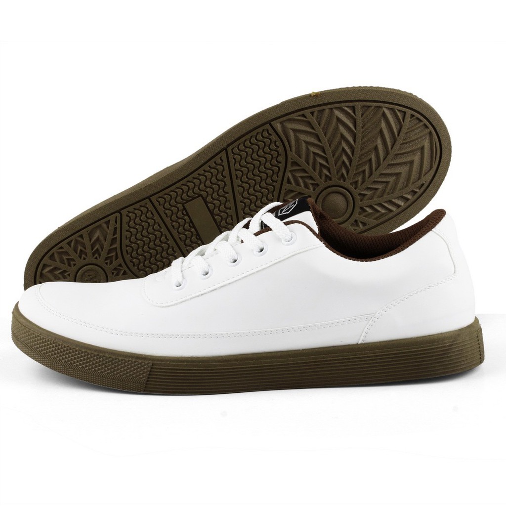 DEDRICK |ManNeedMe x NAZ| Sepatu Sneakers Pria Casual ORIGINAL-White Brown