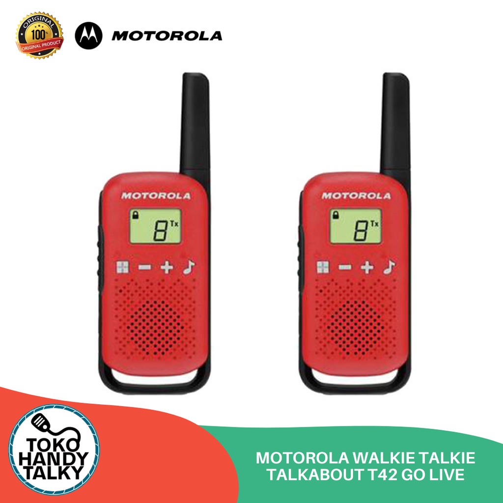 MOTOROLA WALKIE TALKIE TALKABOUT T42 GO LIVE NEW ORIGINAL GARANSI RESMI POSTEL