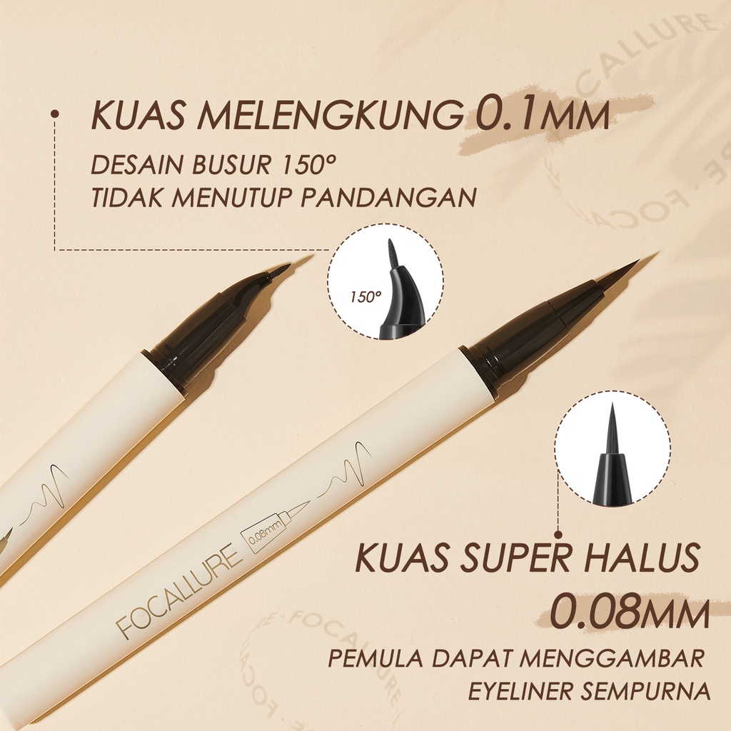 FOCALLURE #ConfidenceHalo tahan air liquid eyeliner FA200