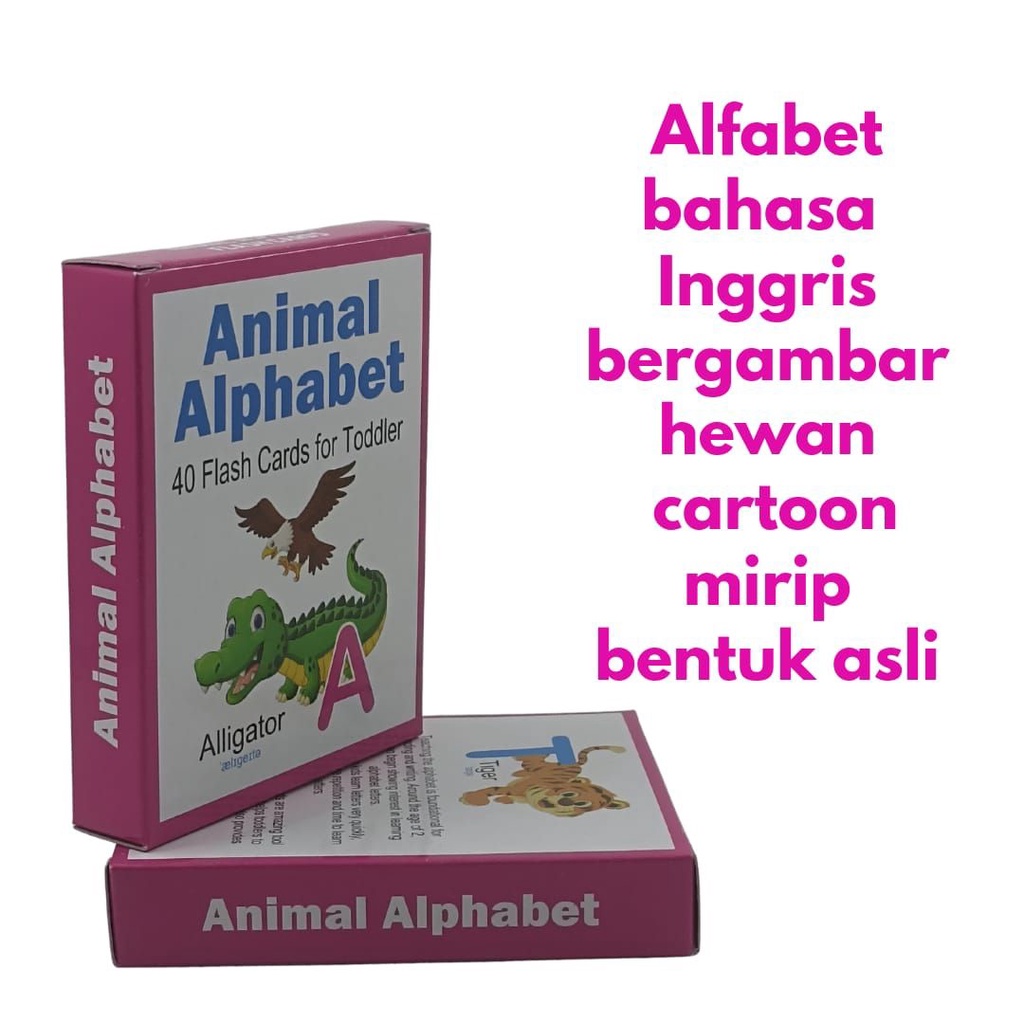 Kartu Animal alphabet flashcard alfabet inggris