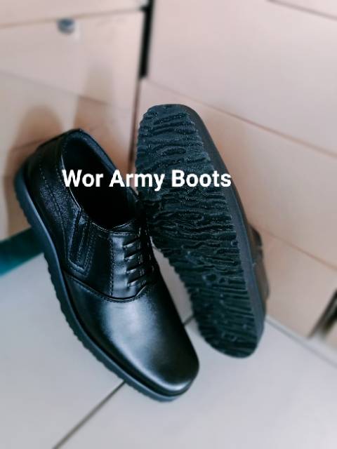 Sepatu PDH Dinas PC Tebal Sol Datar Pasir size 39 sampai 46 Wor Army Boots