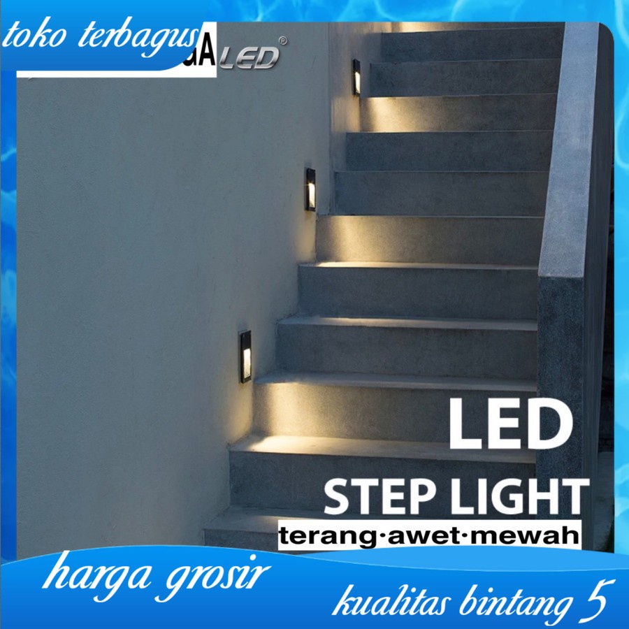 Lampu LED Tembok Anak Tangga Dinding Step Light inbow tanam Wall Lamp