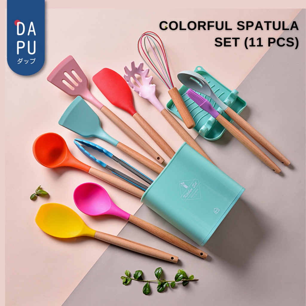 Silicone Spatula Set / Spatula silikon tahan panas / Utensil Set / Sutil Silikon Set / Spatula Silicone [COLORFUL]