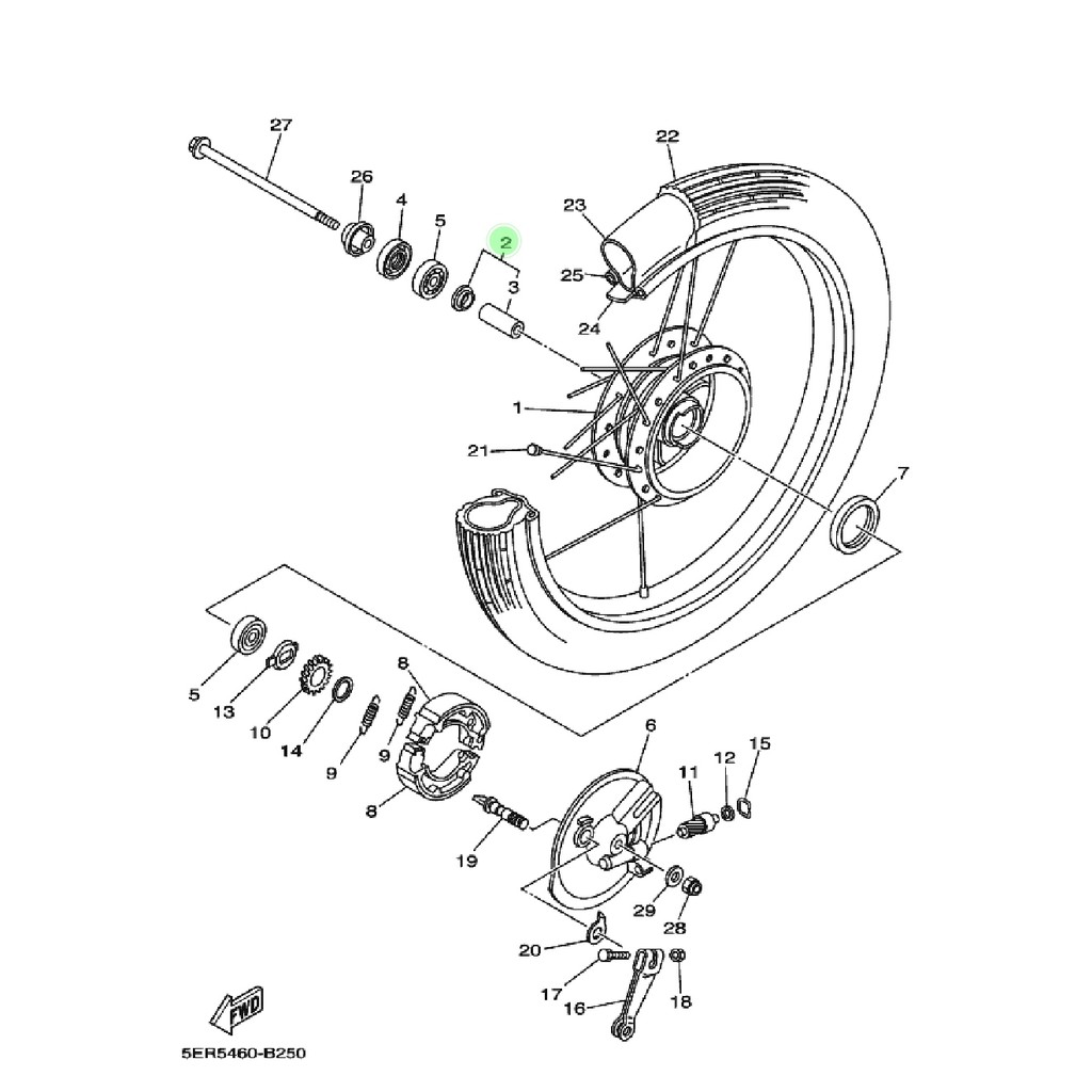 COLLAR SPACER BOSH BOS TENGAH TROMOL RODA DEPAN ALFA SIGMA FORCE 1 F1ZR FIZR F1Z FIZ R JUPITER 105 ORI 4ST-F5116-01