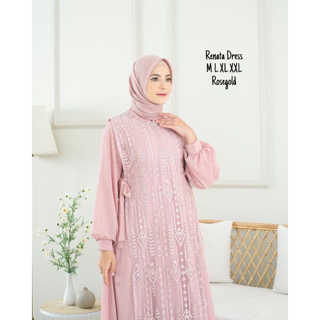 Gamis Tile Renata Modern / Gamis Kondangan / Gamis Mutiara / Gamis Pesta / Gamis / Gamis Wisuda / Gamis Tile / Gamis Kebaya Wanita