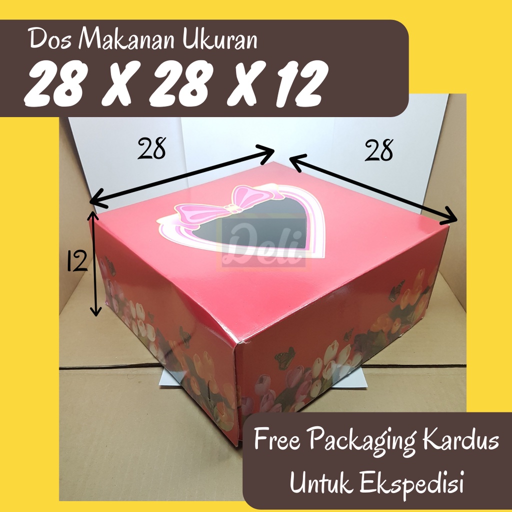 

Dos Tart / Dus Tart / Kotak Kue Tart / Box Kue Hati Pita uk.28x28x12cm