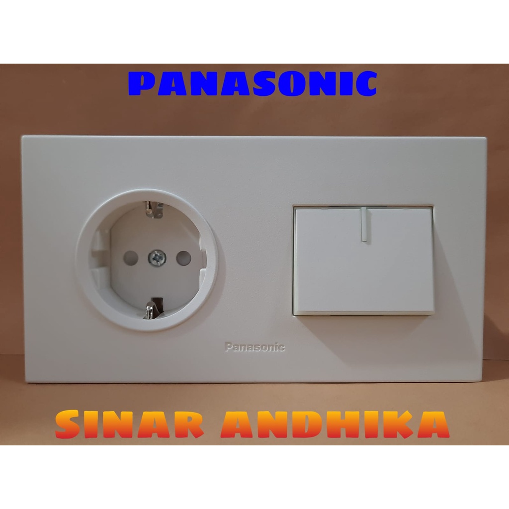 STOP KONTAK + SAKLAR ENGKEL LEBAR PUTIH PANASONIC WESJP 11212W+WESJ 5941