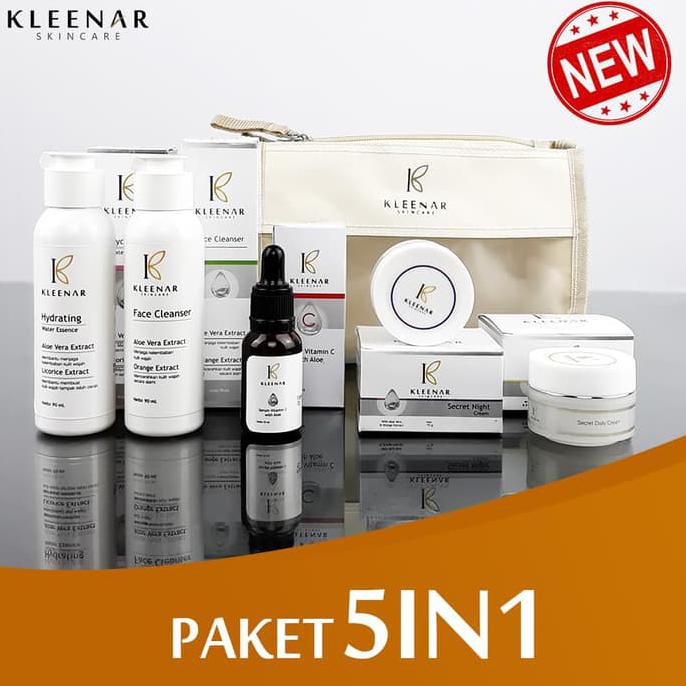 DISKON/SALE PAKET 5IN1 KLEENAR SKINCARE FLEK HITAM | ANTI AGING GARANSI