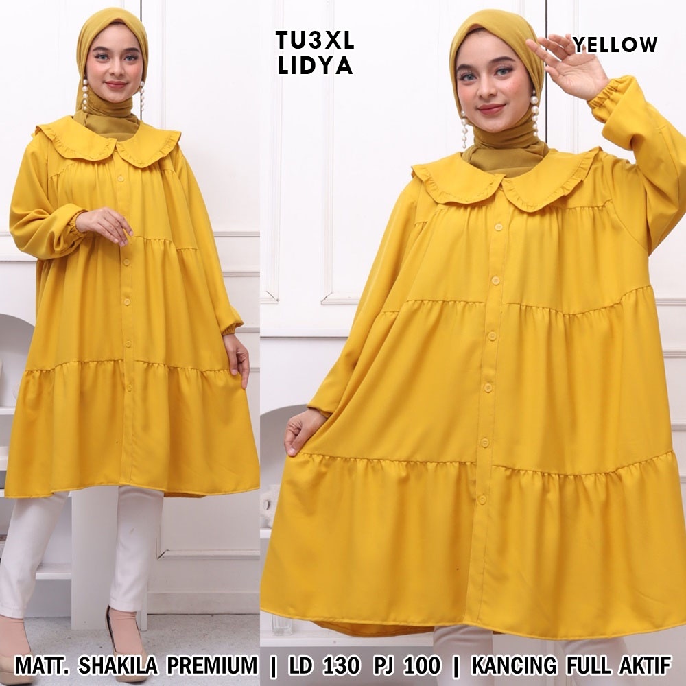 BIGCLO - (COD) LD 130cm Tunik Jumbo 3XL TU3XL2 Atasan Wanita Muslim Lengan Panjang