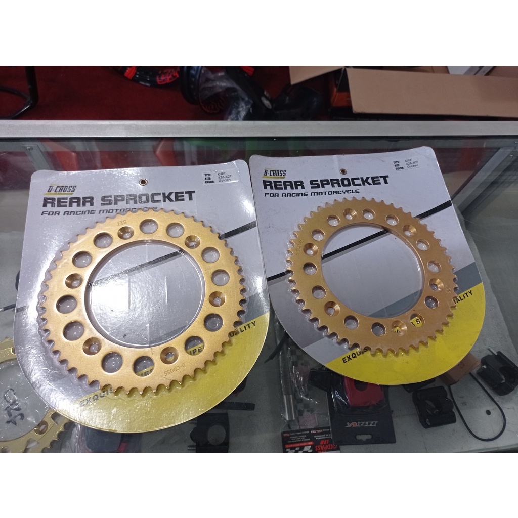 OBRAL Gear Belakang DCROSS/TK 428-49T 50T 51T 52T 53T 54T 55T Bright KLX 150 CRF 150L Gold Silver