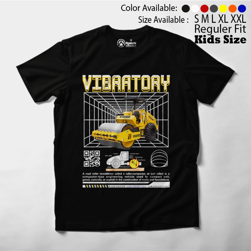 Baju Kaos Atasan Anak Laki-laki Streetwear Vibratory Alat Berat Stum