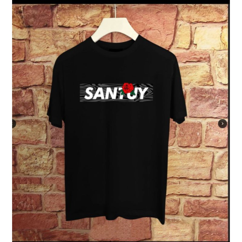 Hossana Kaos Distro Santuy bunga mawar / kaos distro / kaos pria / tshirt
