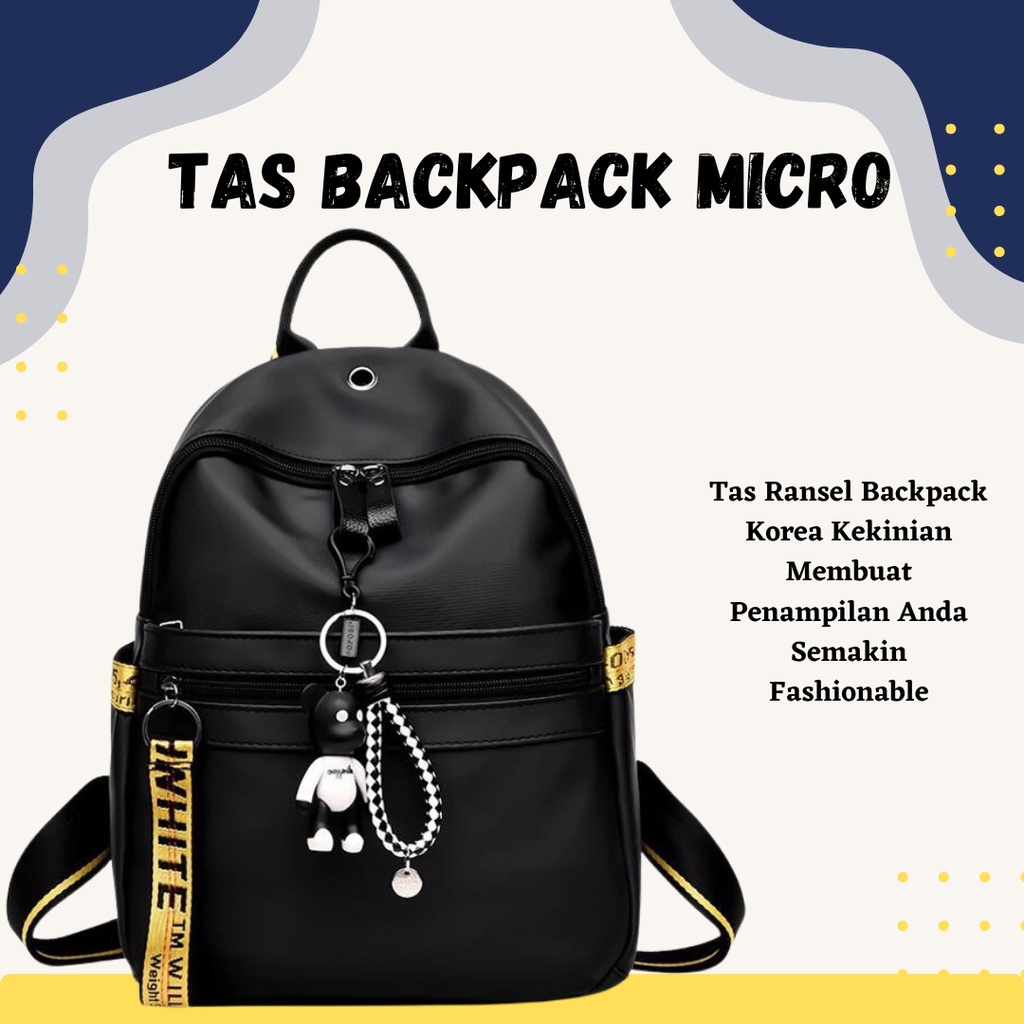 Tas Ransel Backpack Korea Kekinian Mikro List Kuning