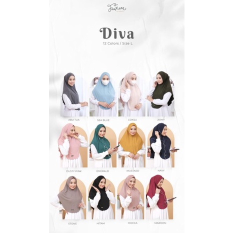 JILBAB HIJAB INSTAN EAR FRIENDLY BAHAN JERSEY BERGO DIVA BY FAUZANA Bergo Diva by Fauzana Nalindra