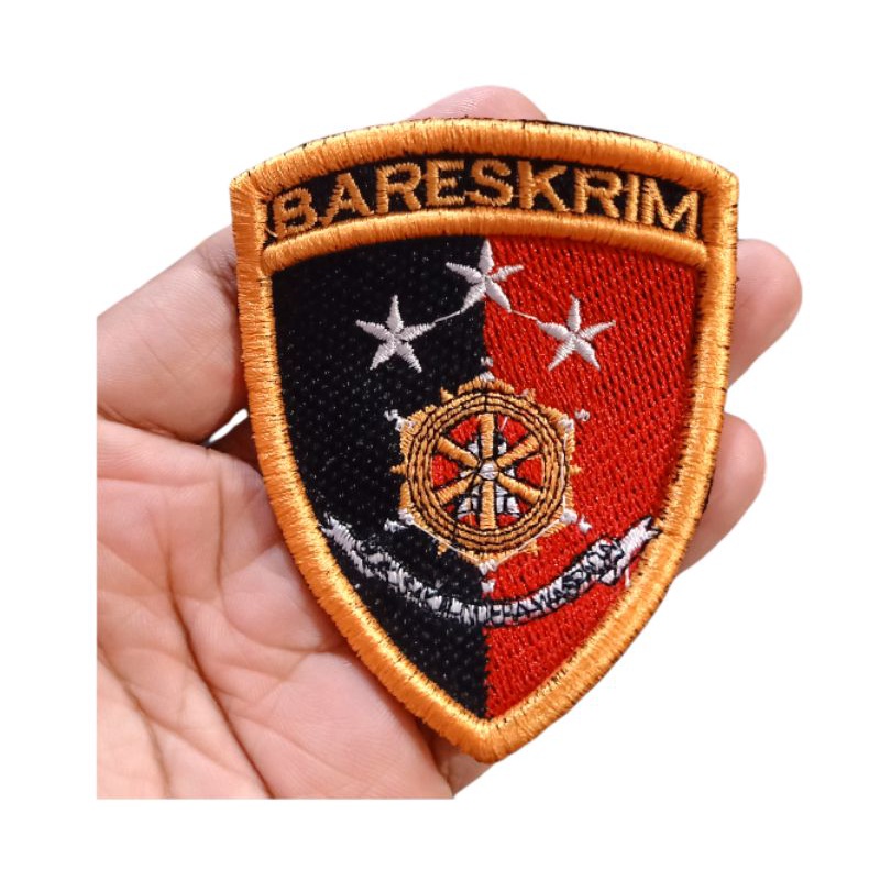 Logo Bareskrim Polri , bordir timbul 3D .
