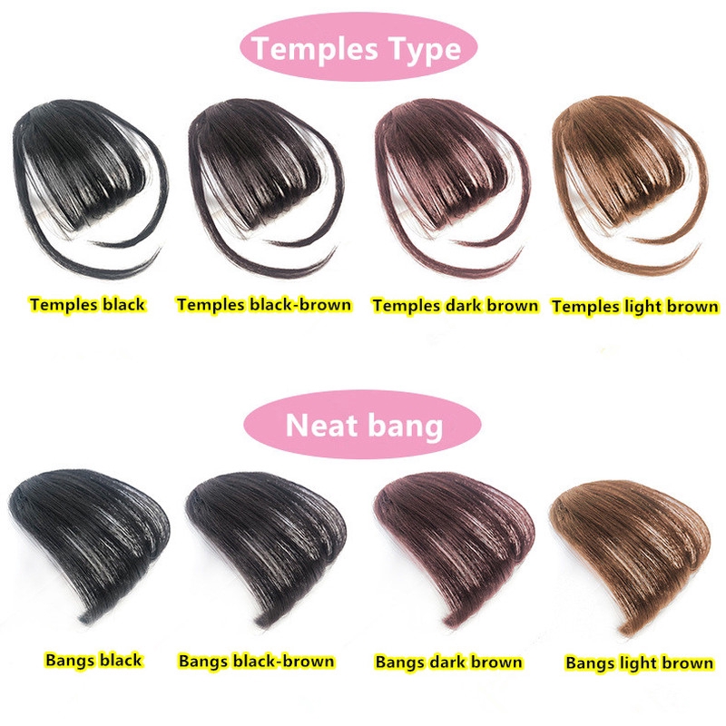 Wig/Rambut Palsu Model Klip In Air Bangs Bahan Sintetis Untuk Wanita