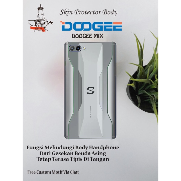 Dapat 2pcs Garskin HP Doogee MIX Motif Shark Free Custom Motif (Bisa COD)